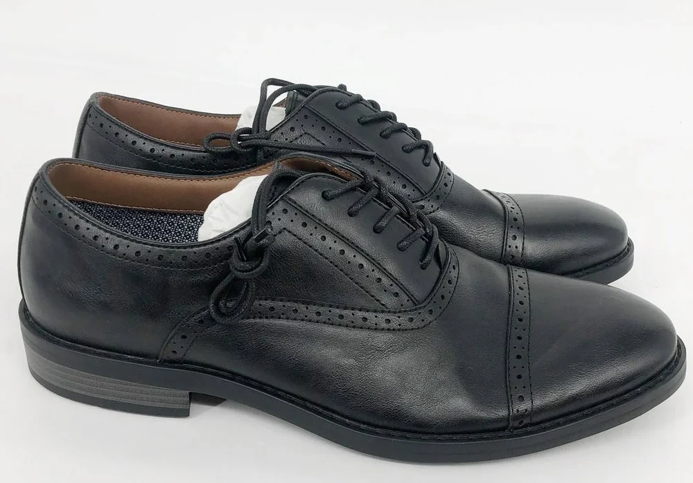 FAIRLANE & SONS Mens Feawin Flex Oxford Shoes 13 Black Leather Stitchfix NWOB